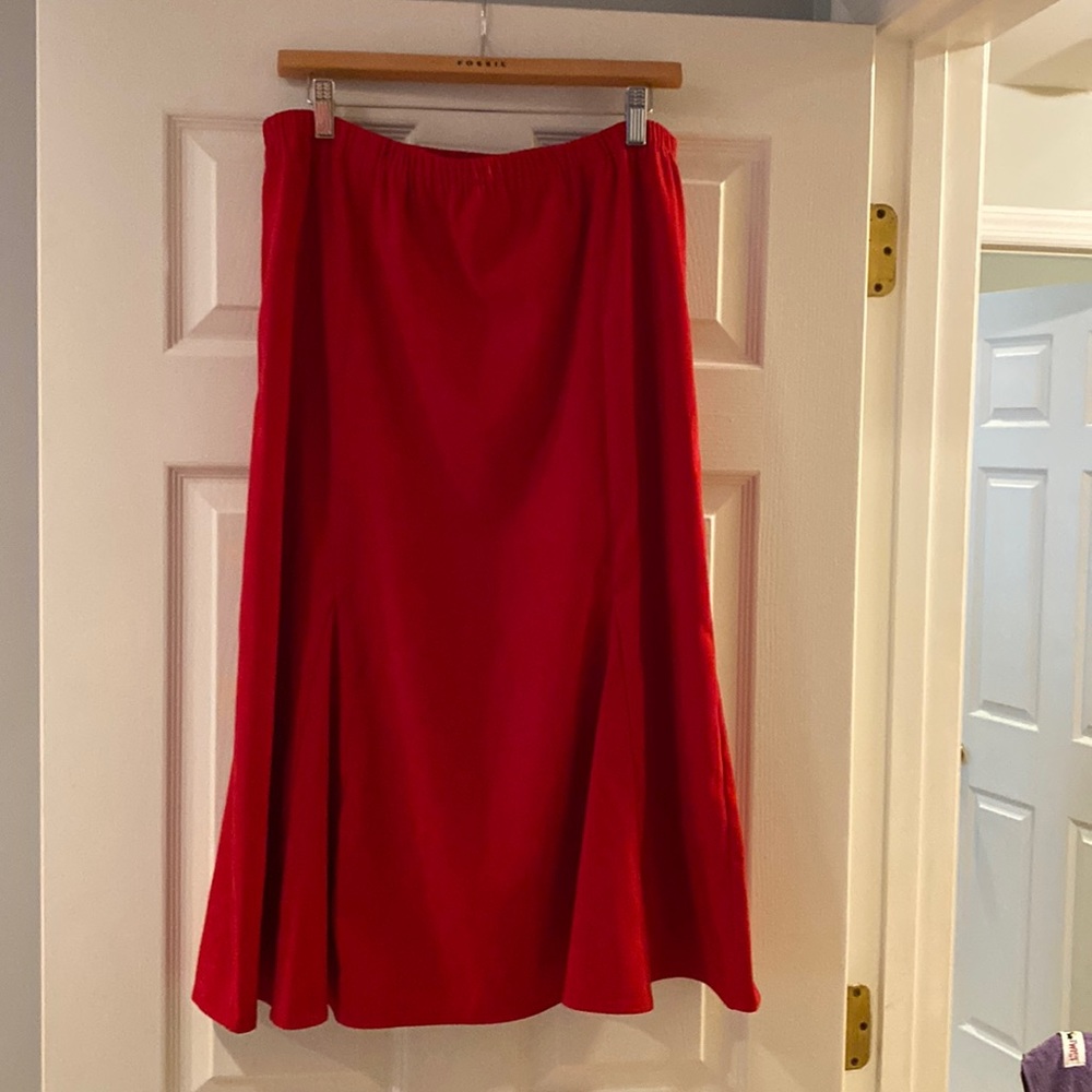 Red velour skirt size 16